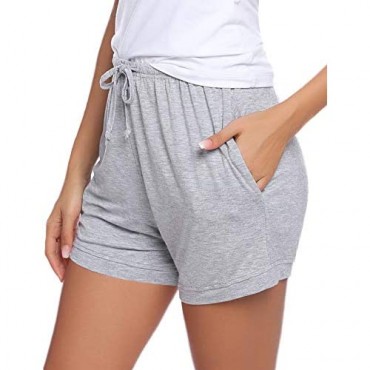 Aibrou 1 & 2 Pack Women's Sleep Shorts Cotton Stretchy Boxer Pajama Bottoms