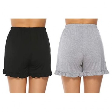 Aibrou Women's Pajama Shorts Cotton Striped Sleep Shorts Short Pajama Bottoms for Summer