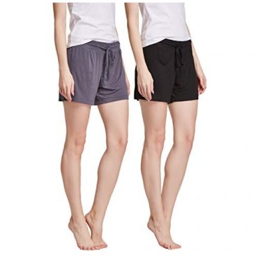 Aiklik Women Pajama Shorts Comfy Lounge Bottom with Pockets Stretch Strip Sleepwear Drawstring Pj Bottoms Sleep Shorts