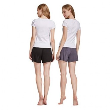 Aiklik Women Pajama Shorts Comfy Lounge Bottom with Pockets Stretch Strip Sleepwear Drawstring Pj Bottoms Sleep Shorts