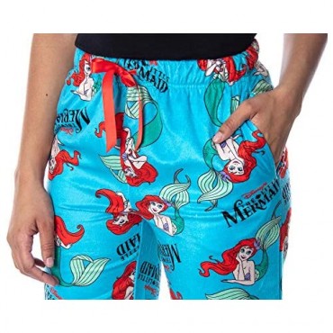 Disney Women's Little Mermaid Ariel Fleecy Soft Loungewear Sleep Pajama Pants