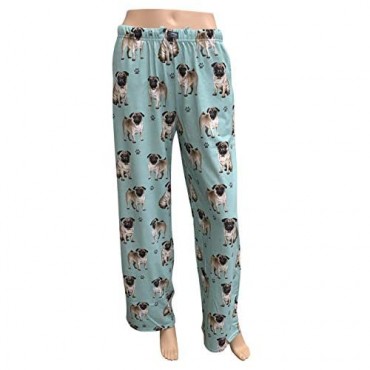 E & S Imports Women's Pug Dog Lounge Pants - Pajama Pants Pajama Bottoms - Large