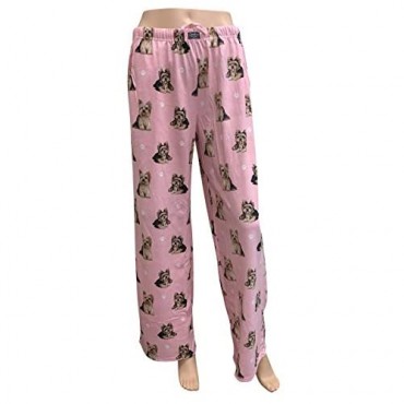 E & S Imports Women's Yorkie Dog Lounge Pants - Pajama Pants Pajama Bottoms - Large