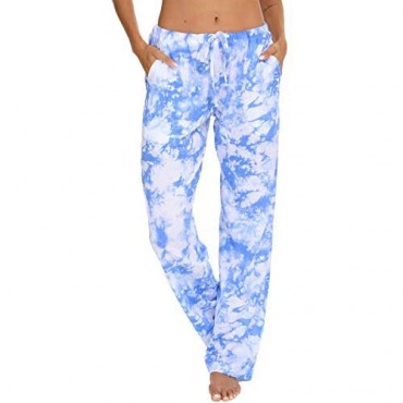 ENJOYNIGHT Women Lounge Pants Comfy Fit Casual Tie-Dye Cotton Pajama Bottom with Drawstring