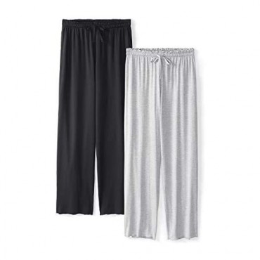 Femofit Pajama Pants for Women Bamboo Rayon Pajama Bottoms Lounge Sleep Pants pj Bottoms Comfy Sleepwear 2-Pack S~XL