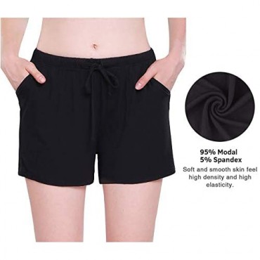 GELIYIYUE Women's Pajama Shorts Sleep Shorts Soft Modal Lounge Pants with Pockets