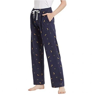 HEARTNICE Soft Pajama Pants for Women Cotton Print Sleep Pants Lightweight Lounge Pj Bottoms