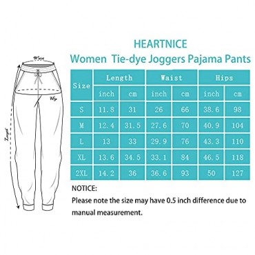 HEARTNICE Women Cotton Pajama Pants Long Tie-Dye Pj Bottom Soft Jogger Casual Trousers Sleepwear