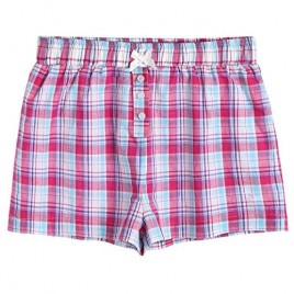 Latuza Women's Sleepwear Cotton Plaid Pajama Boxer Shorts