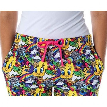 Looney Tunes Women's Tweety Bird Vivid Color Pattern Velvety Soft Sleep Lounge Pajama Pants