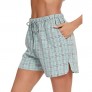 Lovasy Women Pajama Bottoms Soft Plaid Sleep Shorts Cotton Short Lounge Pants with Pockets