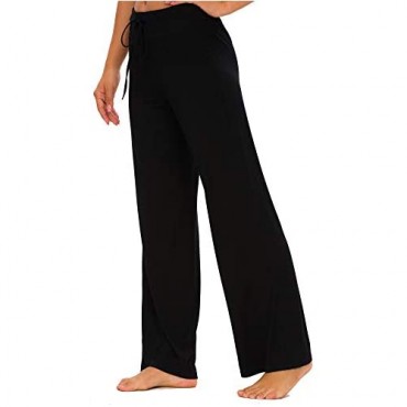 TIKTIK Womens Lounge Pants Casual Wide Leg Pajama Pant Stretch Sleep Bottoms Plus Size Sleepwear S-4XL