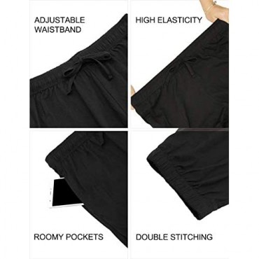 WEWINK CUKOO Womens Pajama Pants Cotton Sleep Pants Stretch Knit Lounge Pants with Pockets