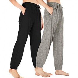 WEWINK CUKOO Womens Pajama Pants Cotton Sleep Pants Stretch Knit Lounge Pants with Pockets