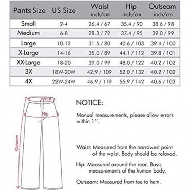 Womens Bamboo Pants Sleep Bottoms Comfy Casual Pajama Pant Wide Leg Lounge with Pockets Sleepwear S-4X