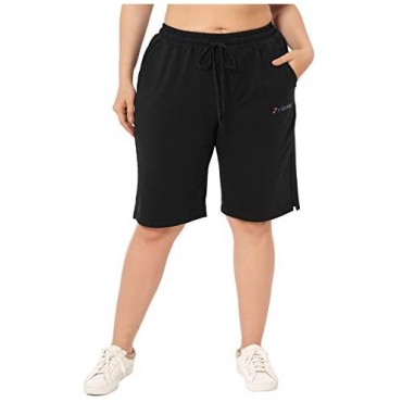 ZERDOCEAN Women's Plus Size Casual Sports Shorts Lounge Yoga Pajama Walking Sweat Shorts Activewear with Pockets