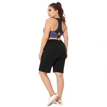 ZERDOCEAN Women's Plus Size Casual Sports Shorts Lounge Yoga Pajama Walking Sweat Shorts Activewear with Pockets