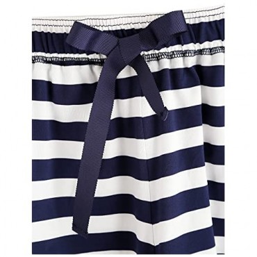 DIDK Women's Anchor Print Tee and Striped Shorts Pajama Set