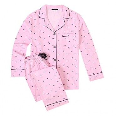 Noble Mount Flannel Pajamas Women 2Pc Pajama Set for Women Winter Pajamas for Women