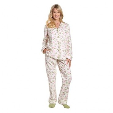 Noble Mount Women Pajamas Set - 100% Cotton Flannel Pajamas Women Warm PJs Set
