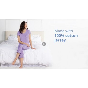 PajamaGram Pajamas for Women Cotton - Womens Capri Pajama Sets