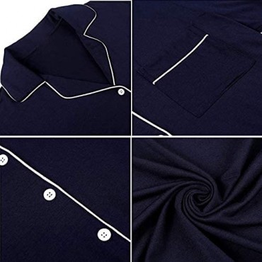 Senert Pajamas Set Short Sleeve Sleepwear Womens Button Down Nightwear Two-Piece Pj Sets Pj Lounge Sets S-XXL
