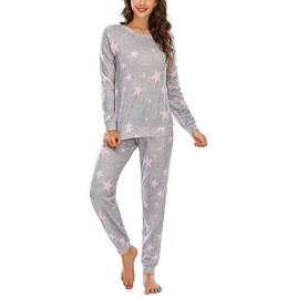 Womens Pajamas Set Long Sleeve Sleepwear Loungewear Nightwear Pjs Lounge Sets