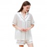 ZIMASILK 22Momme 100% Pure Mulberry Silk Pajama Set for Women - Short Sleeve Sleepwear with Shorts Two Piece Pj Sets