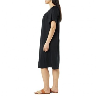 AmeriMark Women’s Embroidered House Dress w/ Pockets – Short Sleeve Patio Dress
