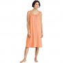 AmeriMark Women's Sleeveless Night Gown w/ Lace Scoop Neckline & Shirred Bodice