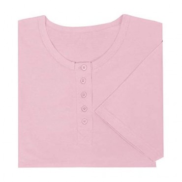 CATALOG CLASSICS Women's 2-Pack Long Henley Nightshirts - Pajama Sleep Shirt Set Missy