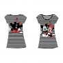 Disney Mickey and Minnie Night Gown T Shirt -Front & Back Print- Black & White Stripes