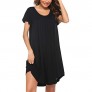 Ekouaer Nightgown Womens Sleepshirt Soft Sleepwear Pleated Nightshirt Comfy Sleep Dress Short Sleeve Flare Nightdress S-3XL
