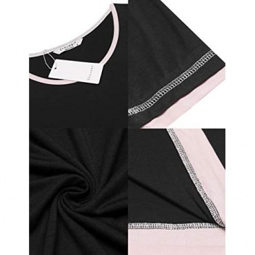 Ekouaer Sleepwear Women's Nightshirt Casual Loungewear Long Sleeve Long Nightgown S-XXL