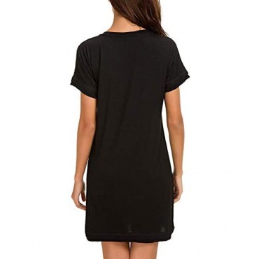 Erato Womens Nightgowns Summer Short Sleeve Night Sleep Shirts Sleepwear
