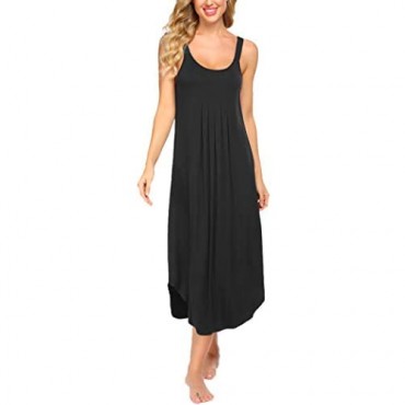 Evanhome Womens Long Sleepwear Dress Sleeveless Lounge Dress Sundress for Women Long Length Chemise Pajama Dress