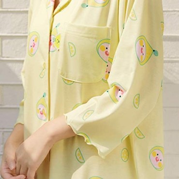 KAKAO FRIENDS Official- Lemon Terrace One-piece Sleep Dress Nightgown Pajamas (Lemon Apeach)