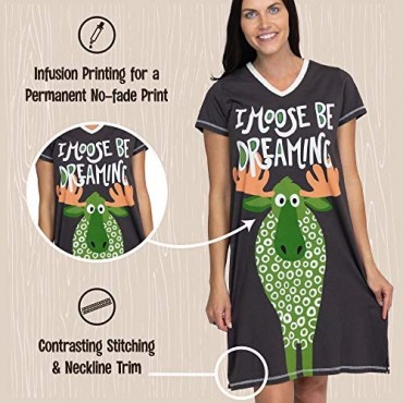 Lazy One V-Neck Nightshirts for Women Animal Designs