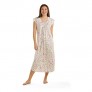 Miss Elaine Nightgown - Women's Long Sofiknit Nightgown  V- Neckline with Bow and Short Flutter Sleeves  Trimmed in Lace
