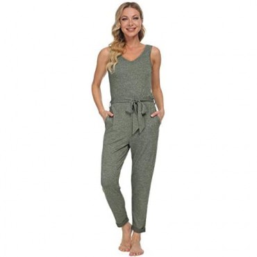Mnemo Women's Jumpsuits Sleeveless Summer Casual Playsuits Ladies's Loungewear