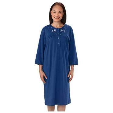 Silverts Disabled Elderly Needs Womens Adaptive Cotton Knit Hospital Gown Assisted Dressing