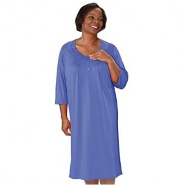 Womens Open Back Knit Nightgown with Diamond Neck and Soft