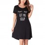Womens Sleepwear O-Neck Short Sleeve Sleepshirt Cute Print Nightgown Soft Loungewear Nightdress