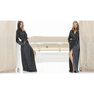 7 VEILS Women and Men Microfleece Ultra Long Floor-Length Hooded Bathrobes