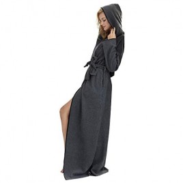 7 VEILS Women and Men Microfleece Ultra Long Floor-Length Hooded Bathrobes