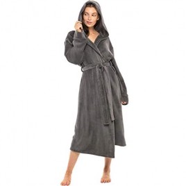 Alexander Del Rossa Women's Soft Fleece Robe with Hood  Warm Bathrobe
