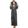 Alexander Del Rossa Women's Warm Fleece Robe with Hood  Long Faux Fur Plush Bathrobe