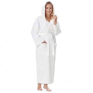 Arus Women's Hooded Classic Bathrobe Turkish Cotton Robe with Full Length Options