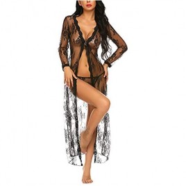 Avidlove Sexy Lace Robe for Women Lingerie Bridal Lace Babydoll Robe Lingerie Sheer Wedding Gown
