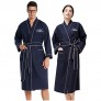AW BRIDAL Womens Mens Waffle Robe Long Cotton Robes Kimono Spa Robes Unisex Wedding Gift  Navy Mr and Mrs Robes for Couples Set  2PCS